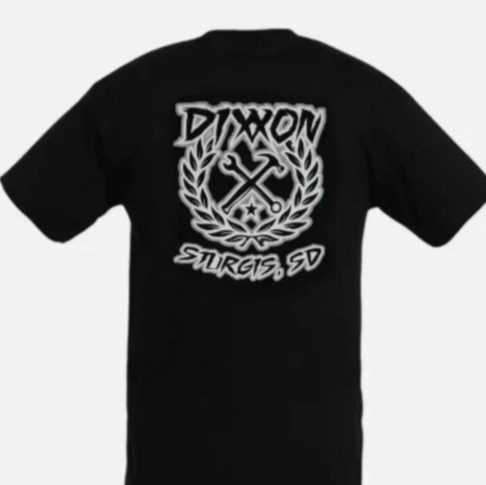 Dixxon Men's Black Graphic T-Shirt Sturgis Gray Crest NWT New!